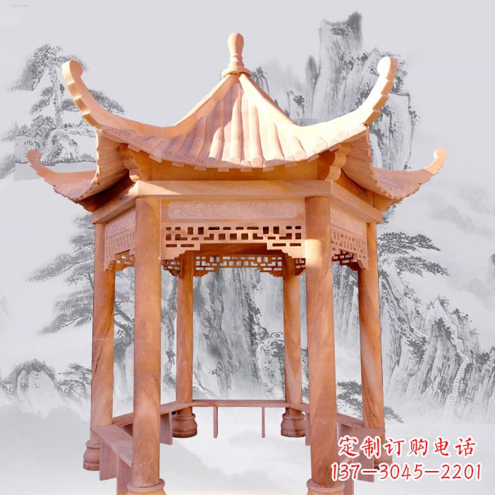 福建单层大理石凉亭
