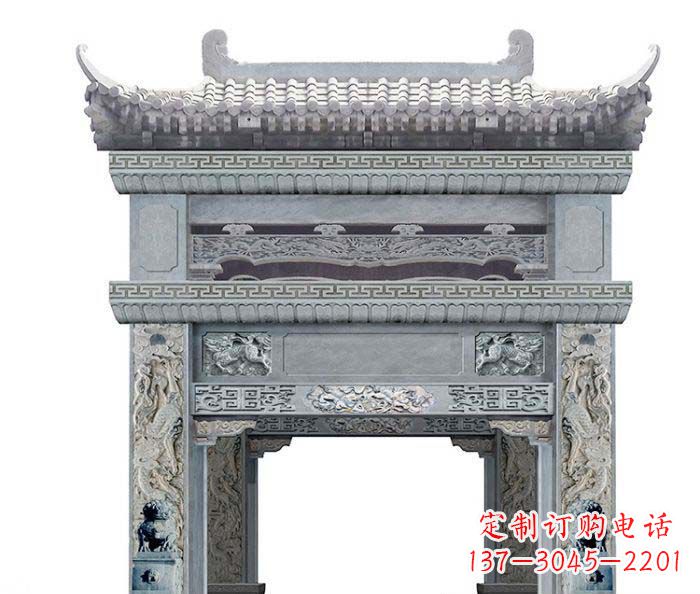 福建单门村口石雕牌坊 (2)