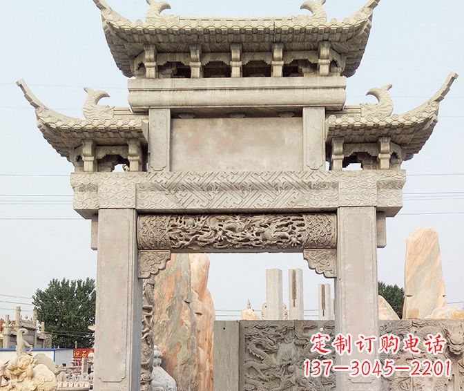 福建特色大理石牌坊石雕