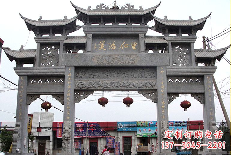福建牌坊石雕——高端定制室内装饰艺术品