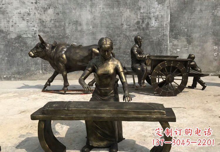 福建精美绝伦的古筝铜雕