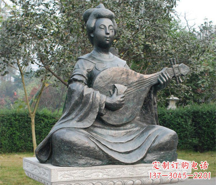 福建古典风情弹琵琶雕塑
