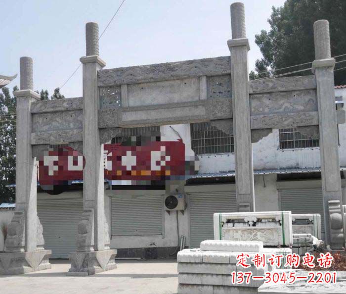 福建领雕塑 | 专业定制道路大理石牌坊雕塑
