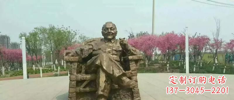 福建中领雕塑邓小平坐式铜雕