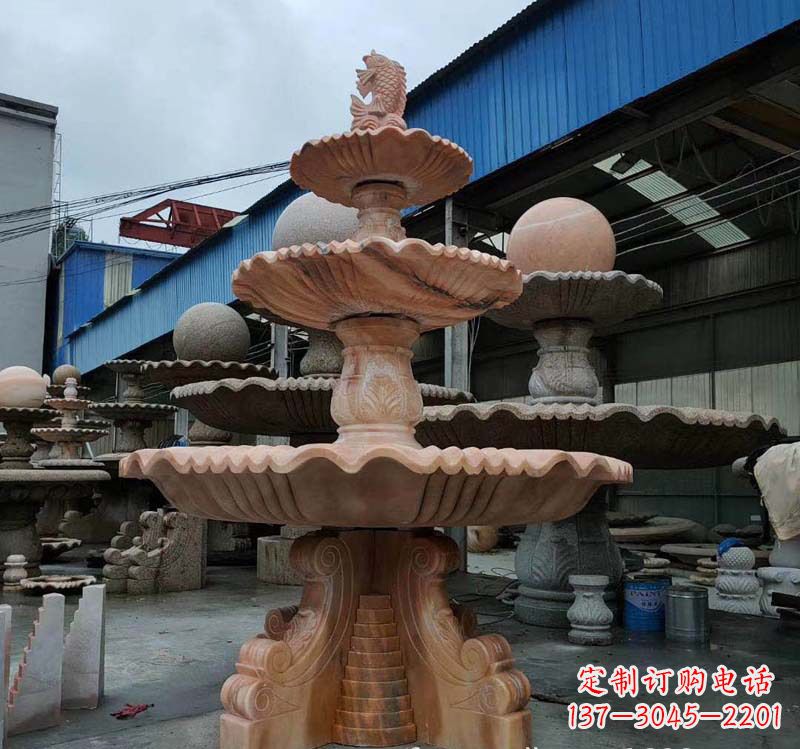 福建跌水钵石雕喷泉