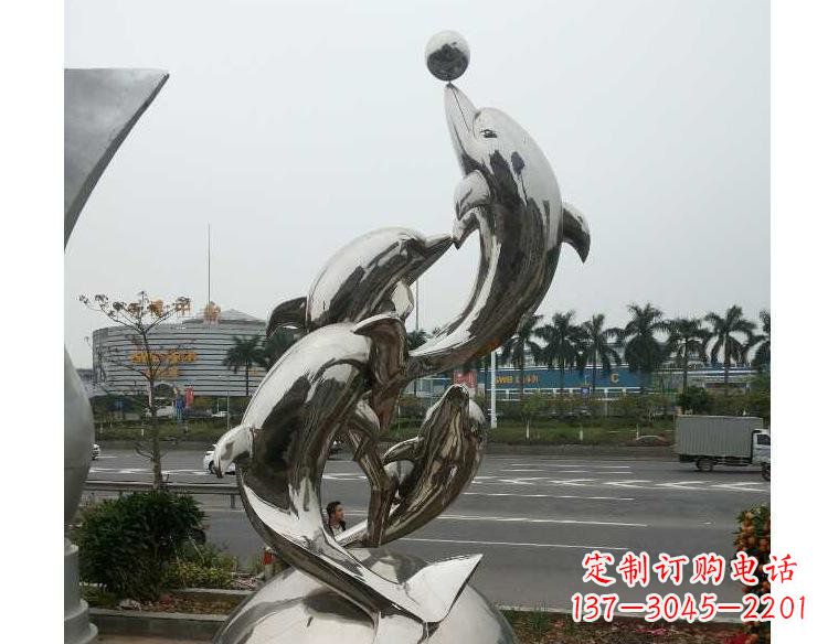 福建海豚精美不锈钢雕塑