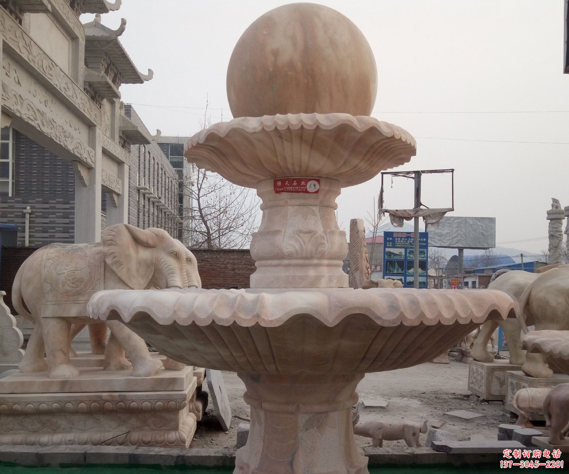 福建东莞风水球雕塑定制精美的玄关风水雕塑