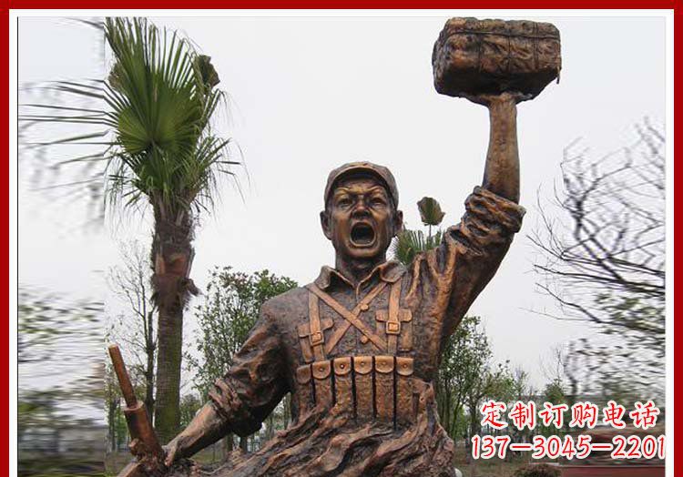 福建董存瑞英雄模范铜雕