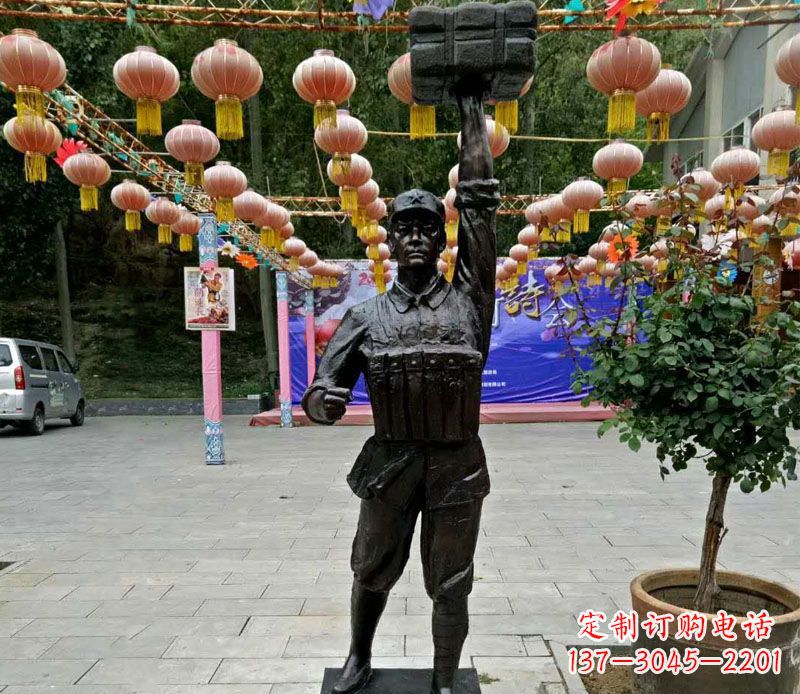 福建董存瑞铜雕精致迷人的手工雕塑艺术