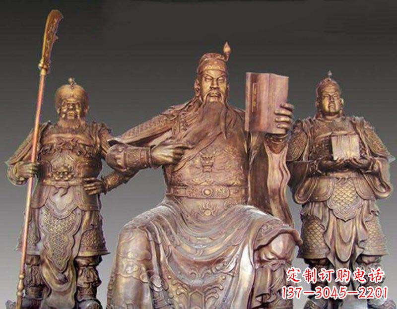 福建中领雕塑艺术以关公武财神铜雕塑荣耀家中