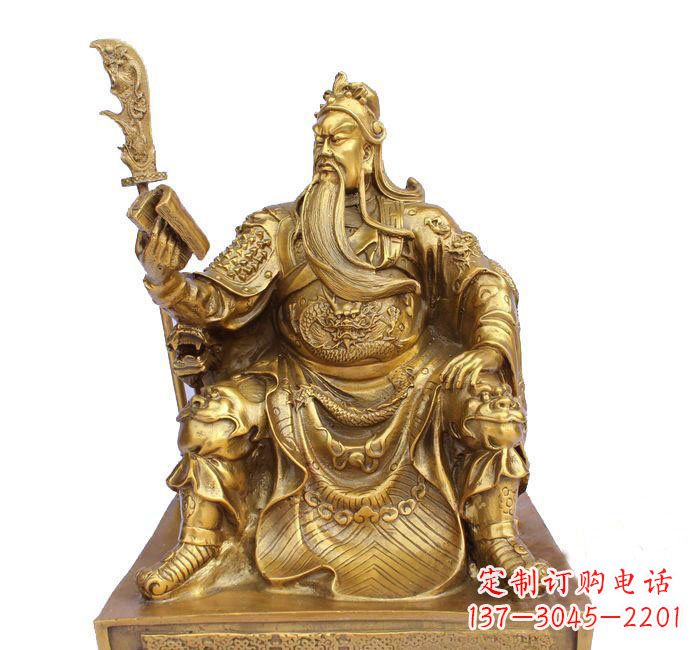 福建读书的关公铜雕