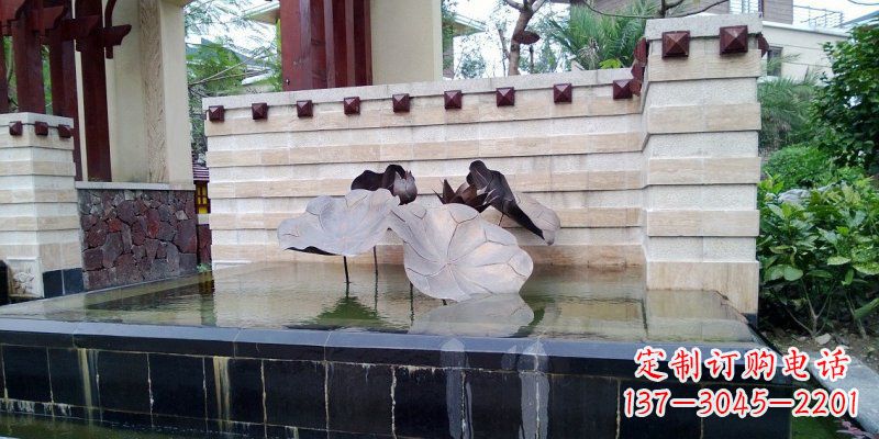 福建锻铜荷叶雕塑