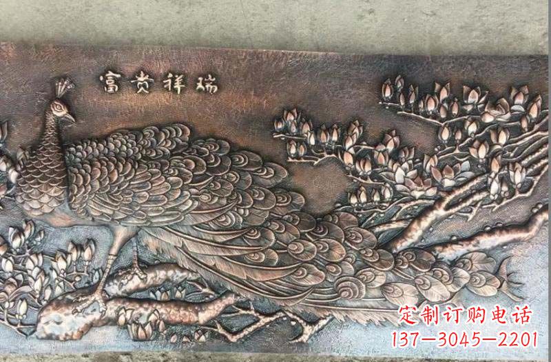 福建锻铜孔雀浮雕222