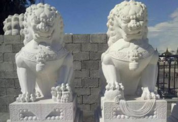 福建大理石北京狮子石雕 (2)