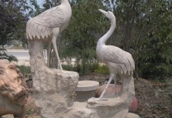 福建大理石雕刻丹顶鹤