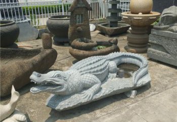 福建动物雕塑大理石鳄鱼