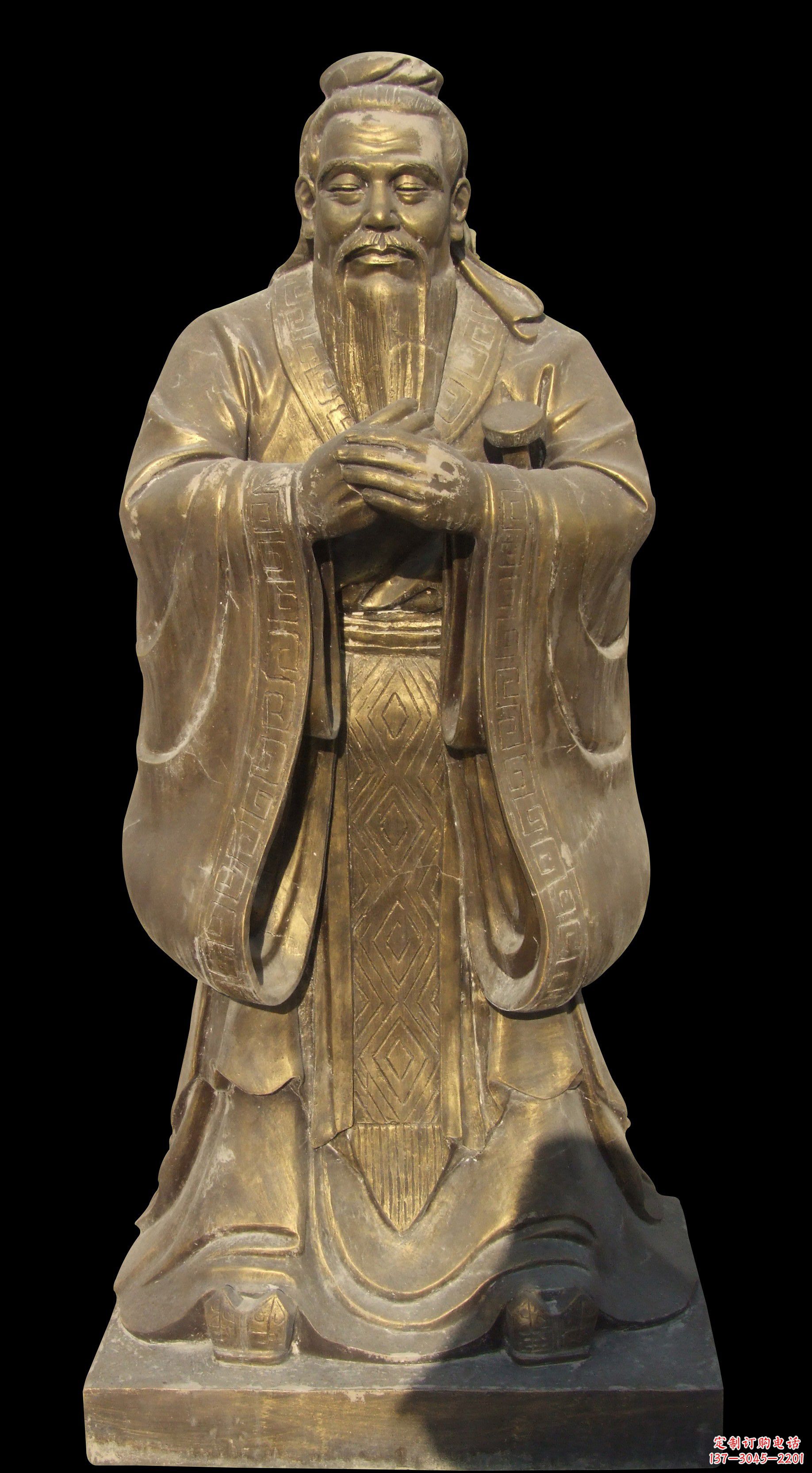 福建手工精美锻铜孔子铜雕像