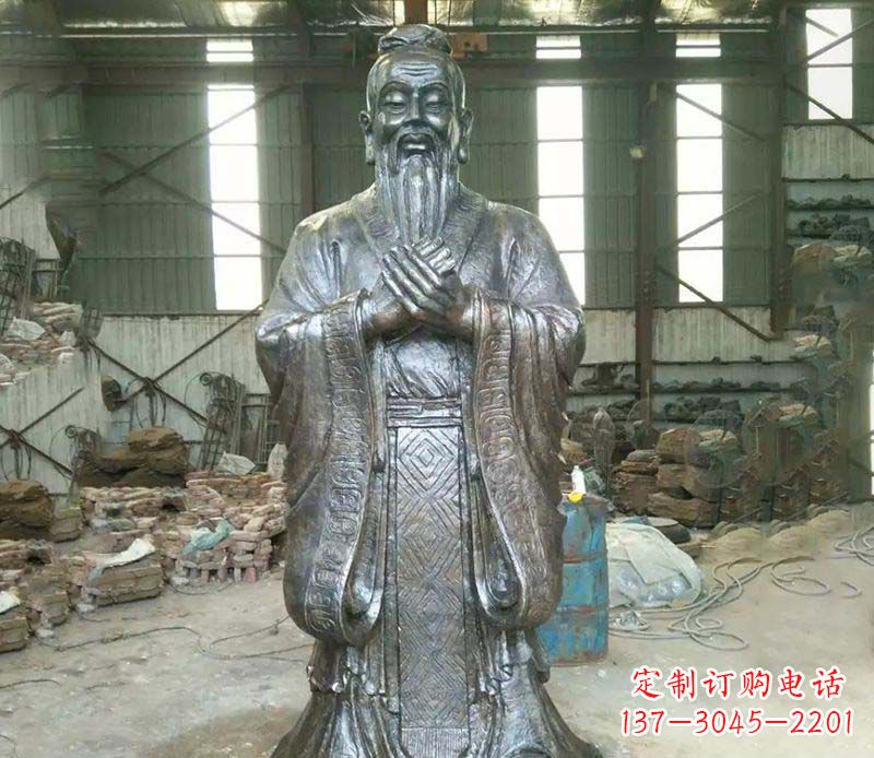 福建锻铜校园老子人物雕塑,铸就永恒的追求
