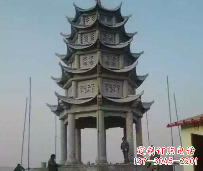 福建精美绝伦的多层凉亭石雕