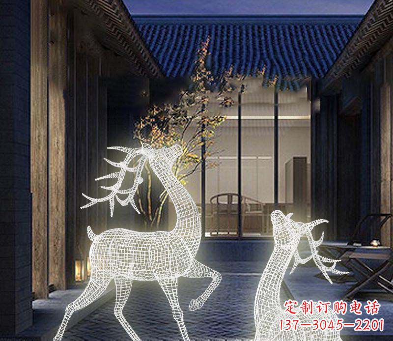 福建发光精致梅花鹿雕塑