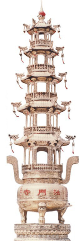 福建传统工艺艺术精品法门寺铜香炉雕塑