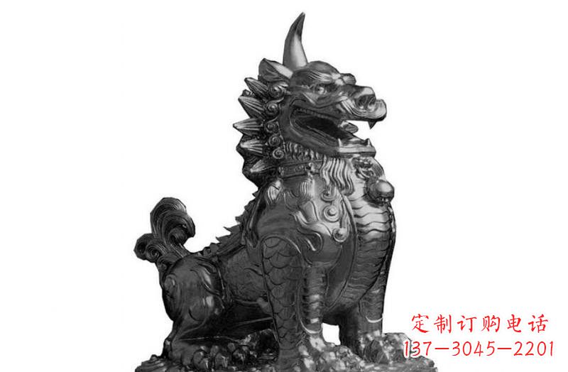 福建独角兽铜雕塑,精美细腻传统工艺