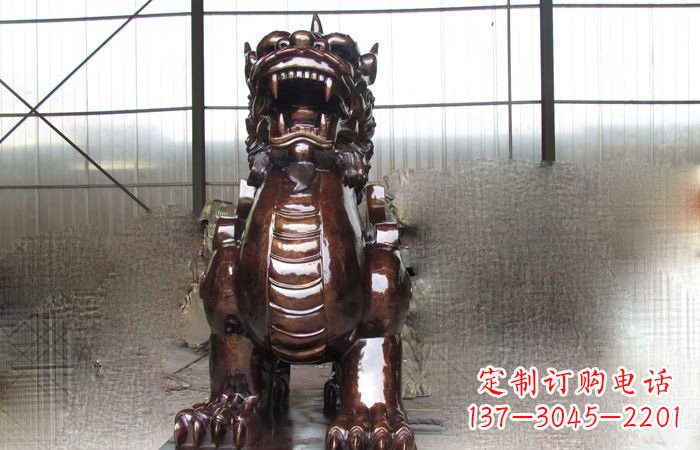 福建来自古老文化的獬豸铜雕
