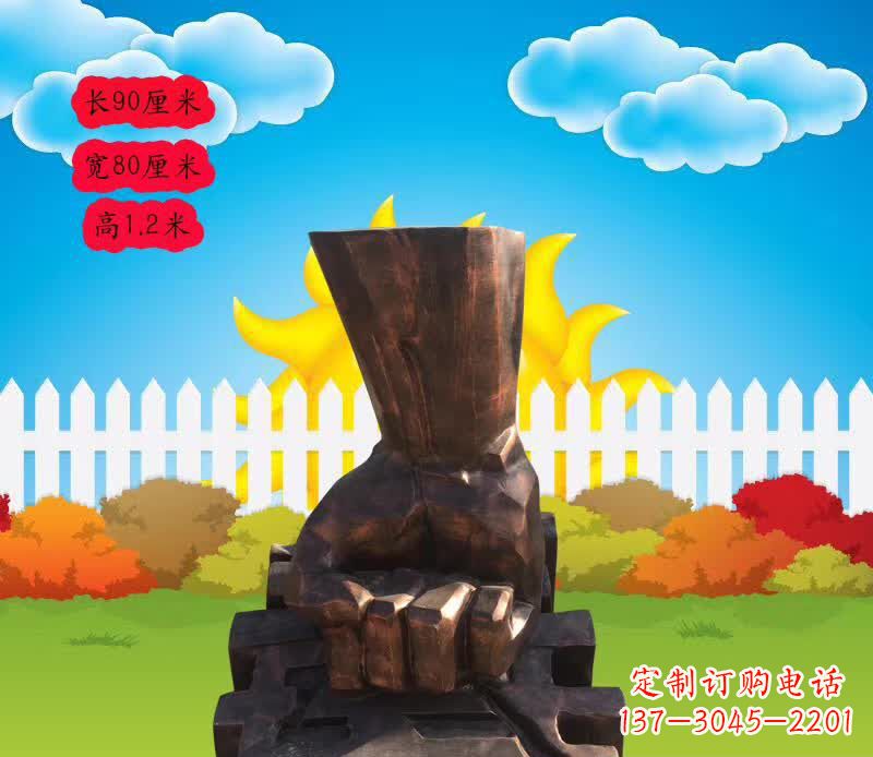 福建精美铜拳头雕塑