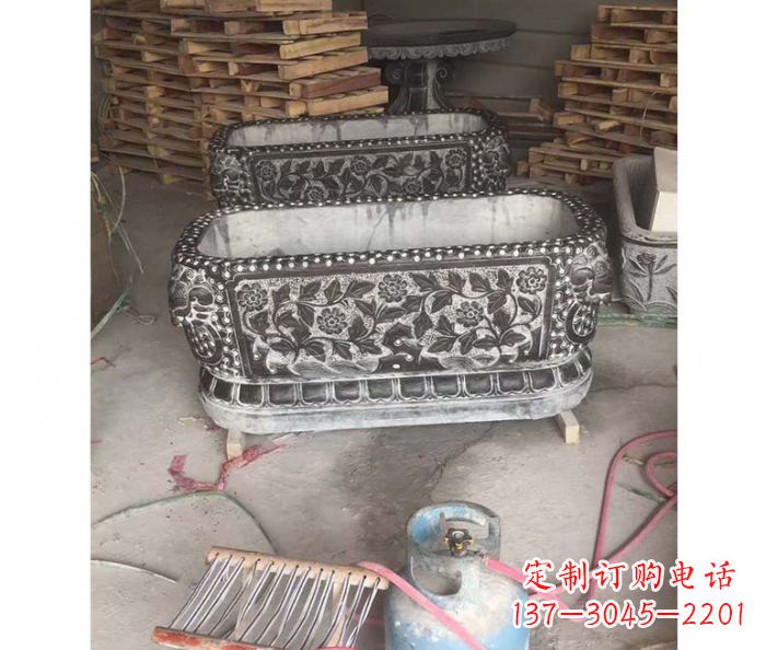 福建方形仿古石水缸 (2)