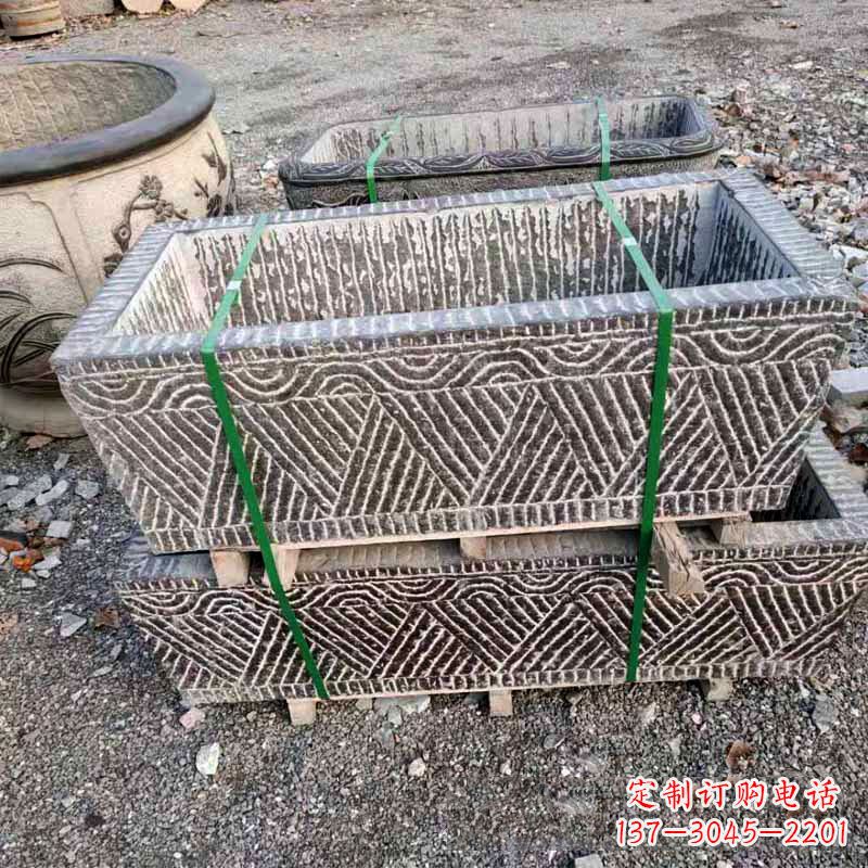 福建方形手工雕刻石槽