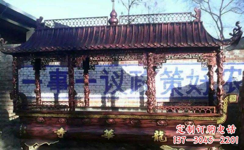 福建方形寺庙香炉铜雕塑