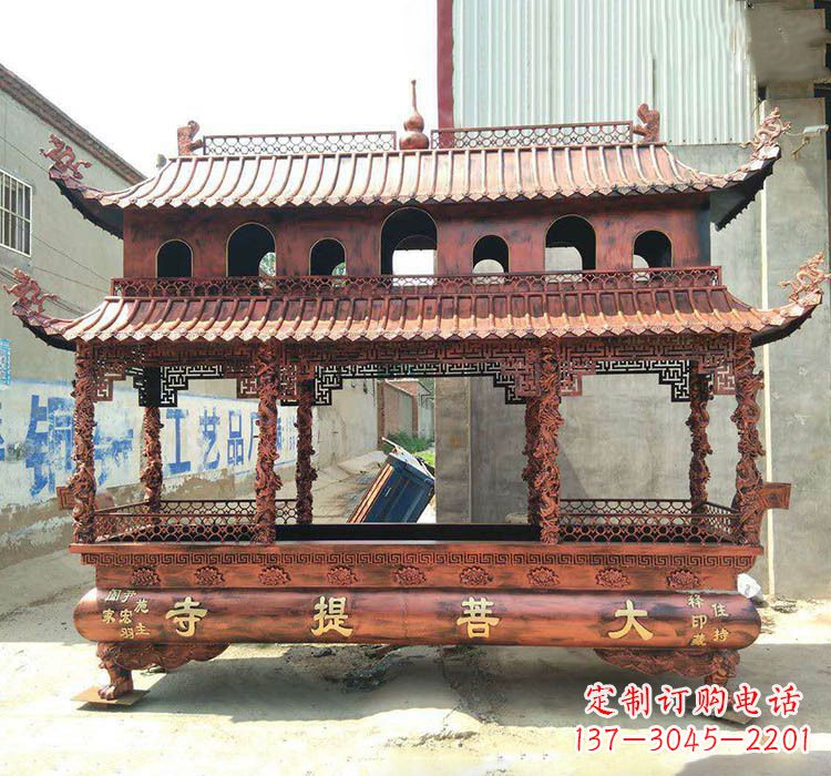 福建方形铜定制香炉雕塑