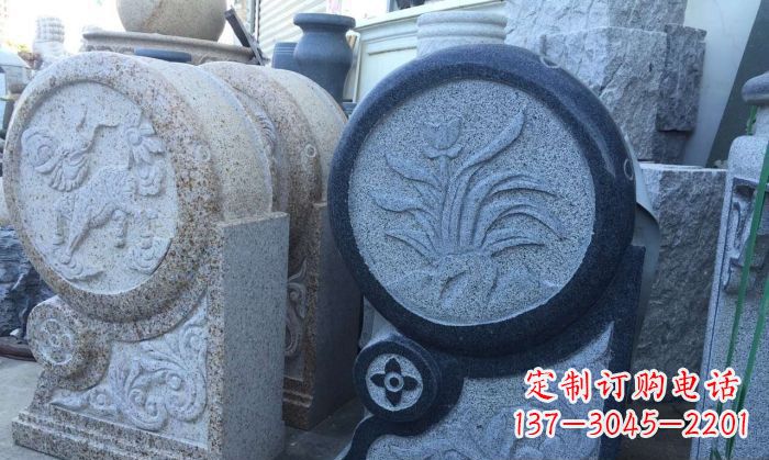 福建传统仿古抱鼓门墩雕塑