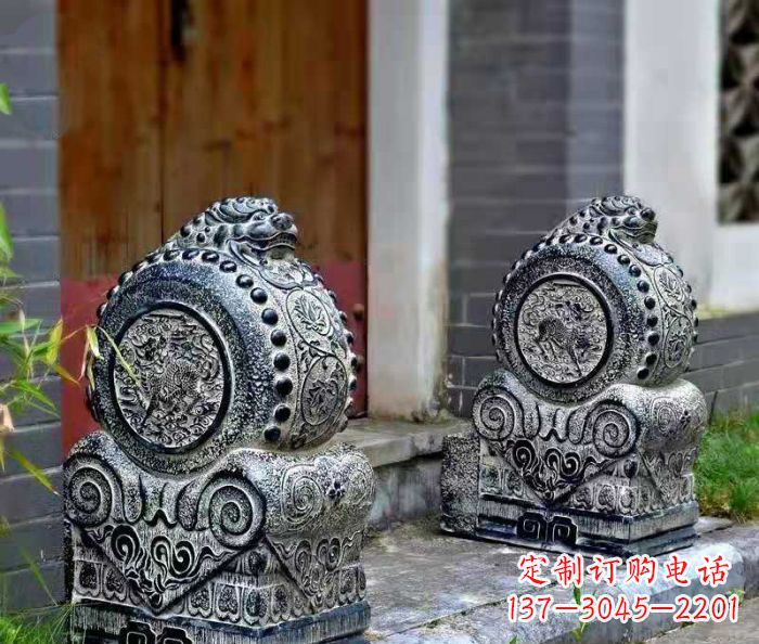 福建精美仿古抱鼓石门墩雕塑