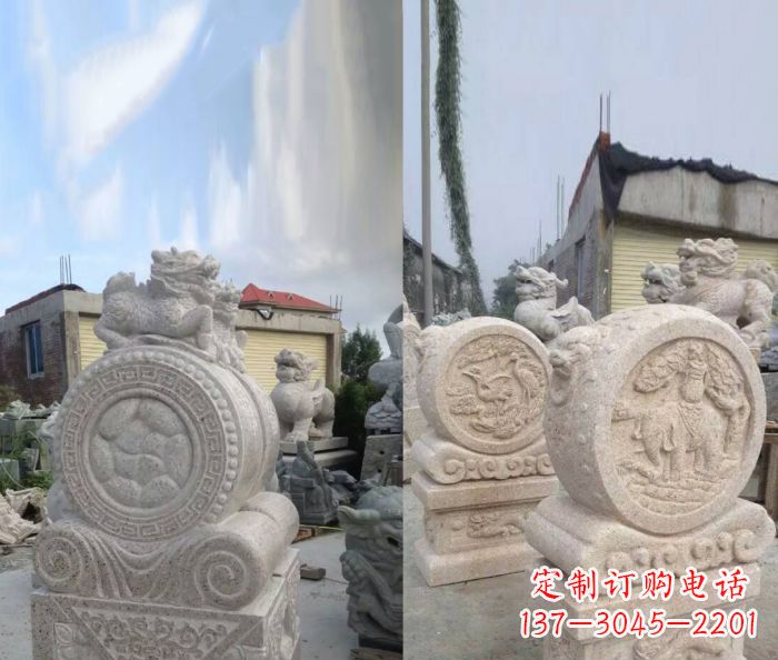 福建仿古抱鼓石镇宅石门墩 (2)