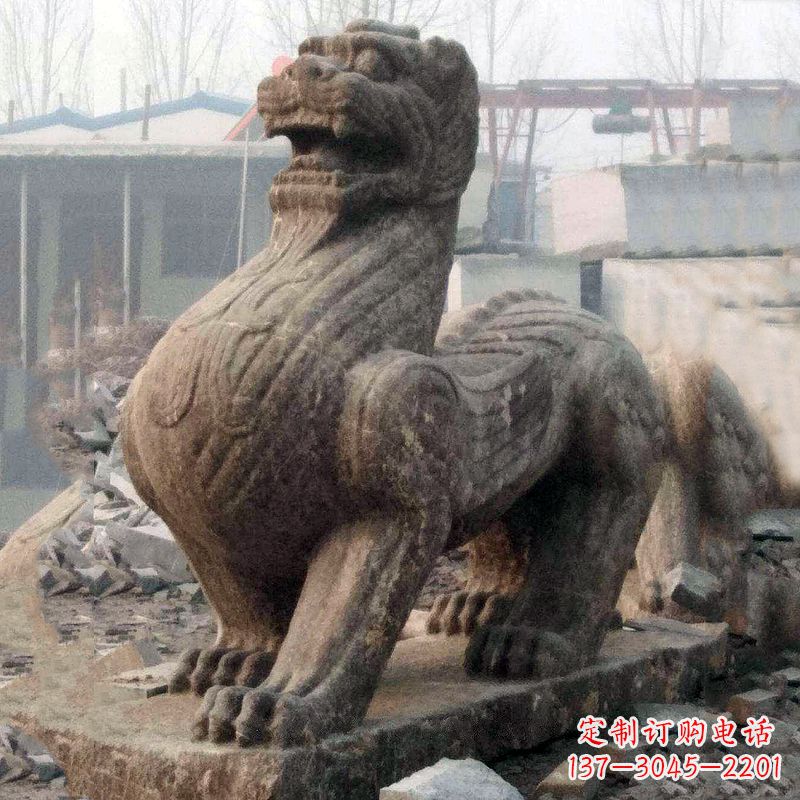 福建中领雕塑狴犴青石雕塑融入古代神话的历史文化风格
