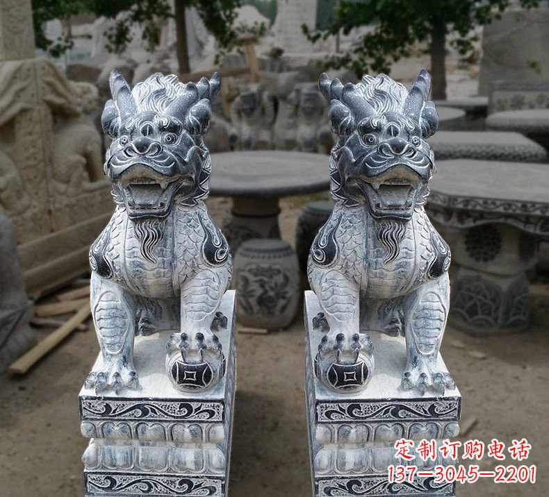 福建传统工艺仿古麒麟雕塑