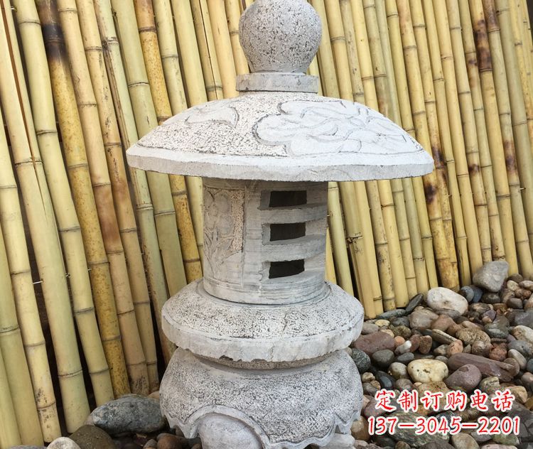 福建仿古公园照明灯笼石雕