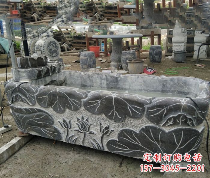 福建传统石雕·精美荷花雕塑