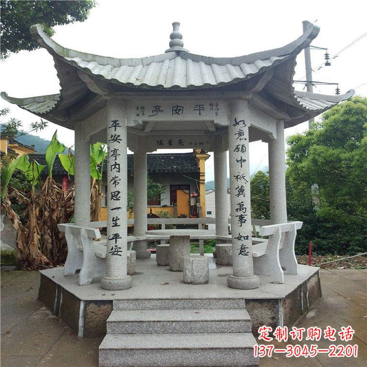 福建精美大理石凉亭雕塑