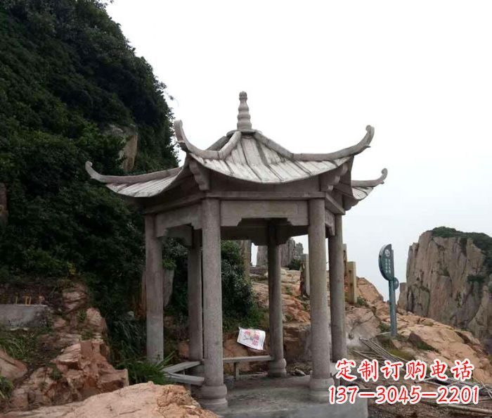 福建风格独特的仿古凉亭石雕
