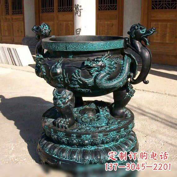 福建仿古龙纹鼎青铜器