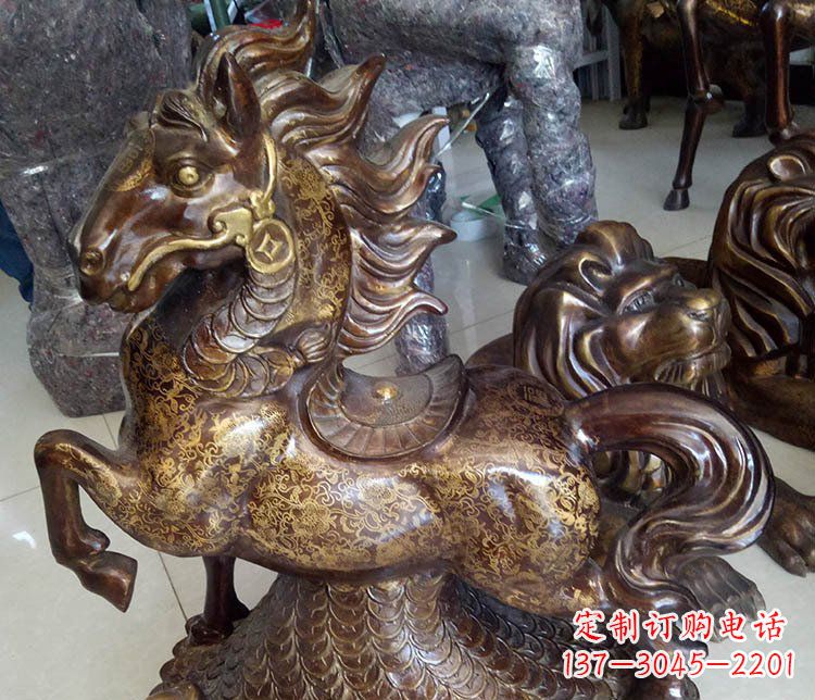 福建仿古马到成功铜雕塑摆件