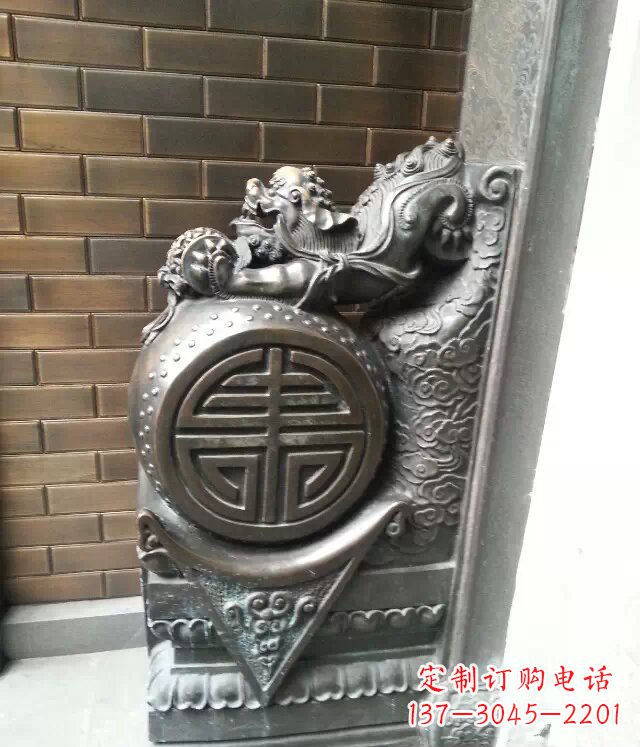 福建精美仿古门墩铜雕
