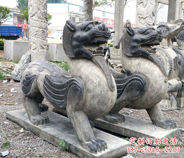 福建工艺精湛的仿古貔貅门口招财石雕