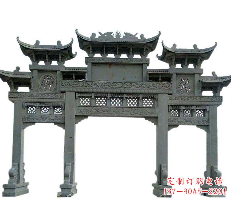 福建精美的仿古大理石牌坊雕塑