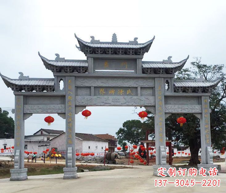 福建精美仿古牌坊石雕