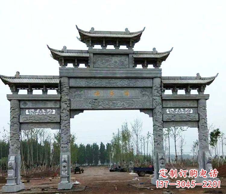 福建精美石雕牌坊雕塑