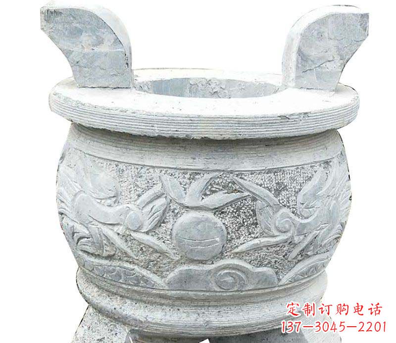 福建精美仿古三足香炉石雕