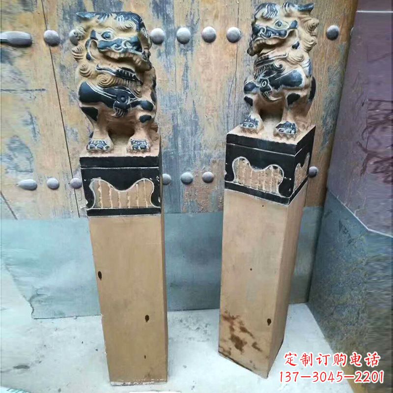 福建精美狮子雕塑 拴马桩